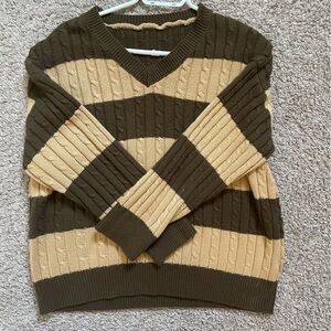 Striped Brown and Tan Sweater